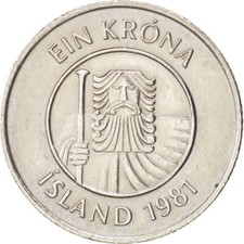 #450030 M&uuml;nze, Iceland, Krona, 1981, SS+, Copper-nickel, KM:27
