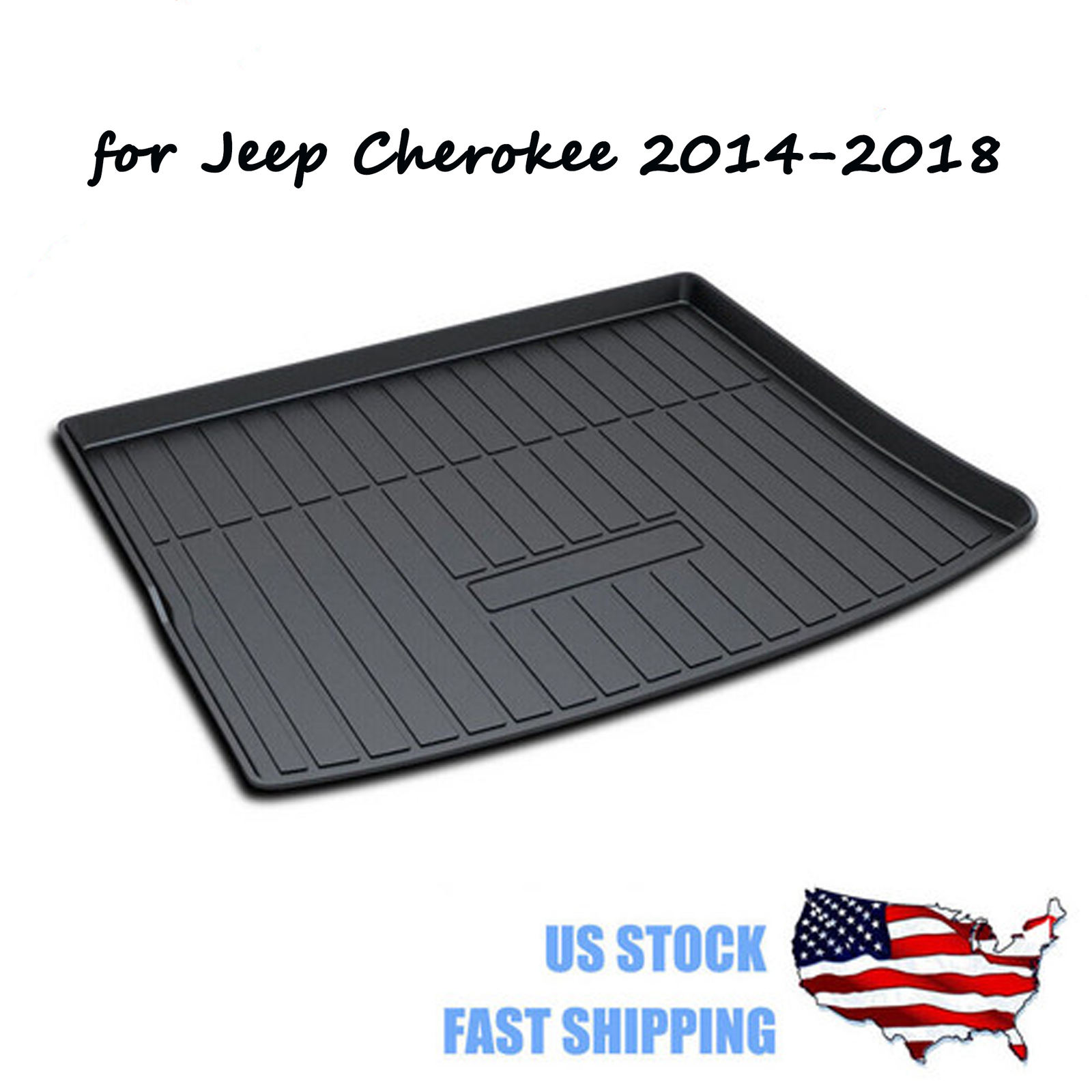 All Weather Black Cargo Mat Trunk Liner Floor Mats for 2014-2018 Jeep Cherokee
