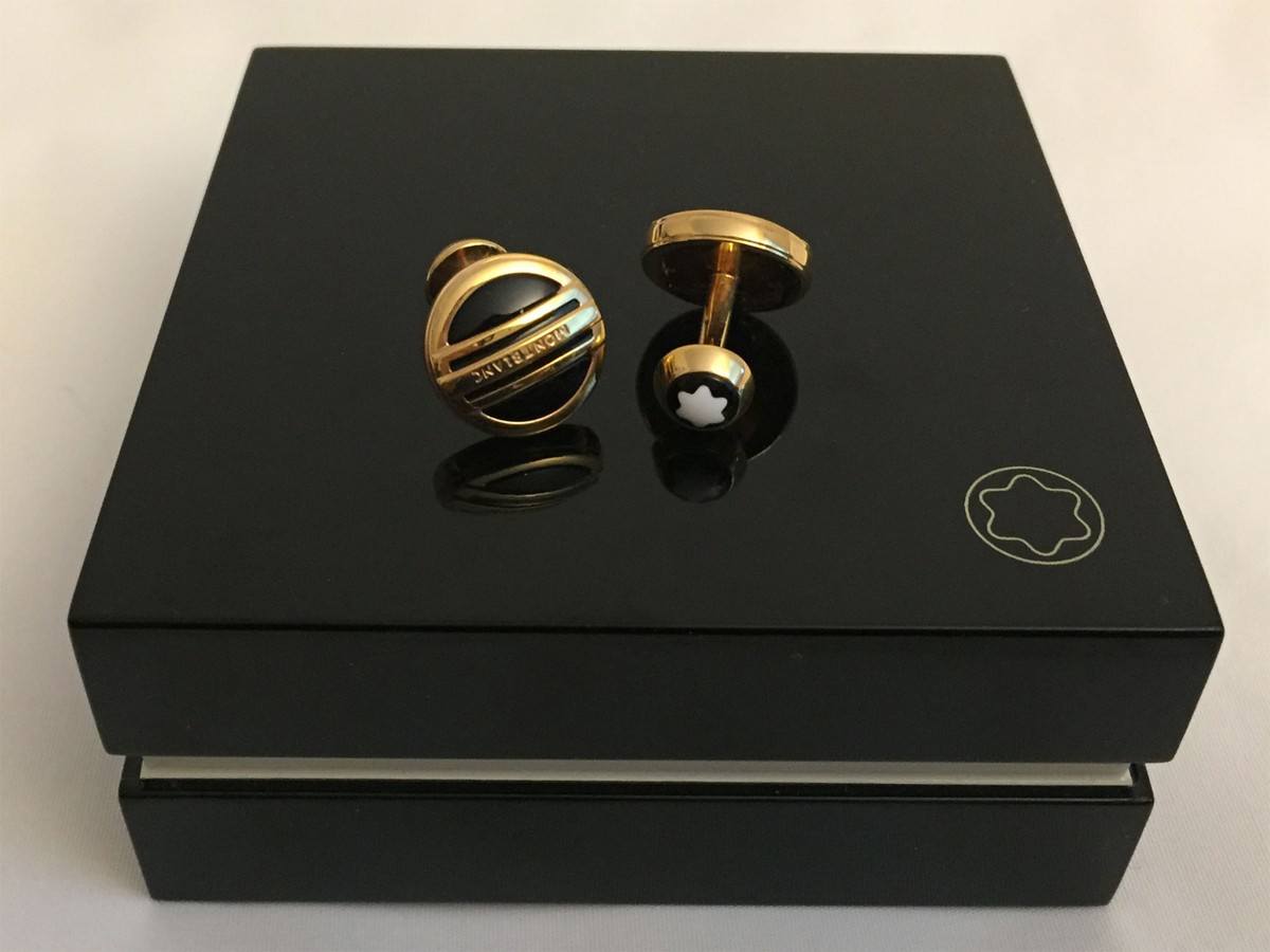 MONTBLANC カフリンクス ゴールド ブラック Montblanc Meisterstück Cufflinks - Luxury Cufflinks