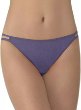 Size 8 XL Vanity Fair 18108 String-Bikini Panties Blue Charcoal NEW NWT Purple