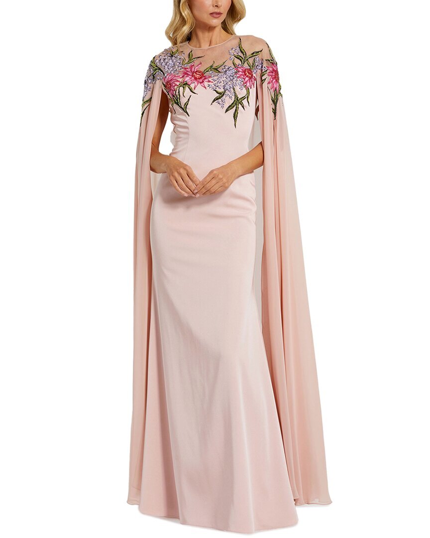 Прозрачное платье-накидка Mac Duggal Женское розовое 2