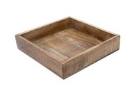 Mango Servier Tablett Quadratisch - 25 Cm - Deko Holz Schale Kerzen Teller Eckig