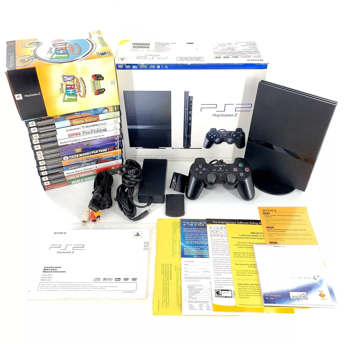  Sony PlayStation 2 Console - Black : Playstation 2: Video Games