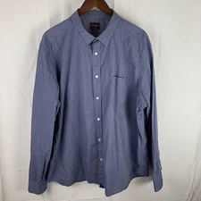 Untuckit Shirt Mens XXL Blue Geometric Long Sleeve Button Up Casual Adult