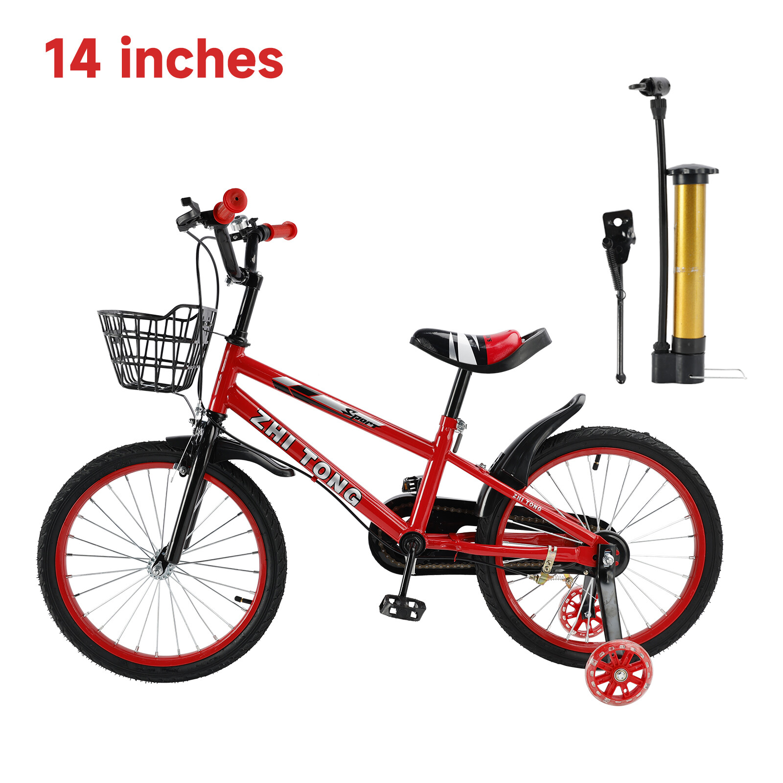 14 inches Kid's Bike Child Bicycle Boys and Girls with Bottle Cage Holder US