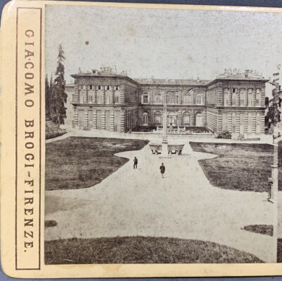 Palazzo Pitti Palace Florence, Italy Giacomo Brogi Antique Stereoview 1880 Photo
