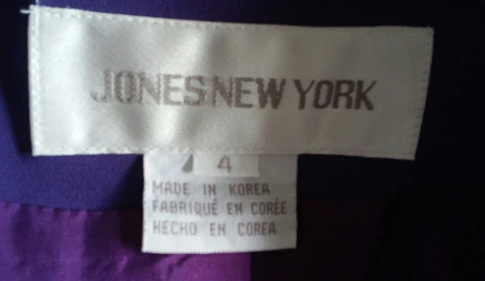 Jones New York Woman's Purple 100% Silk Blazer Sz 4 - Image 3 of 3