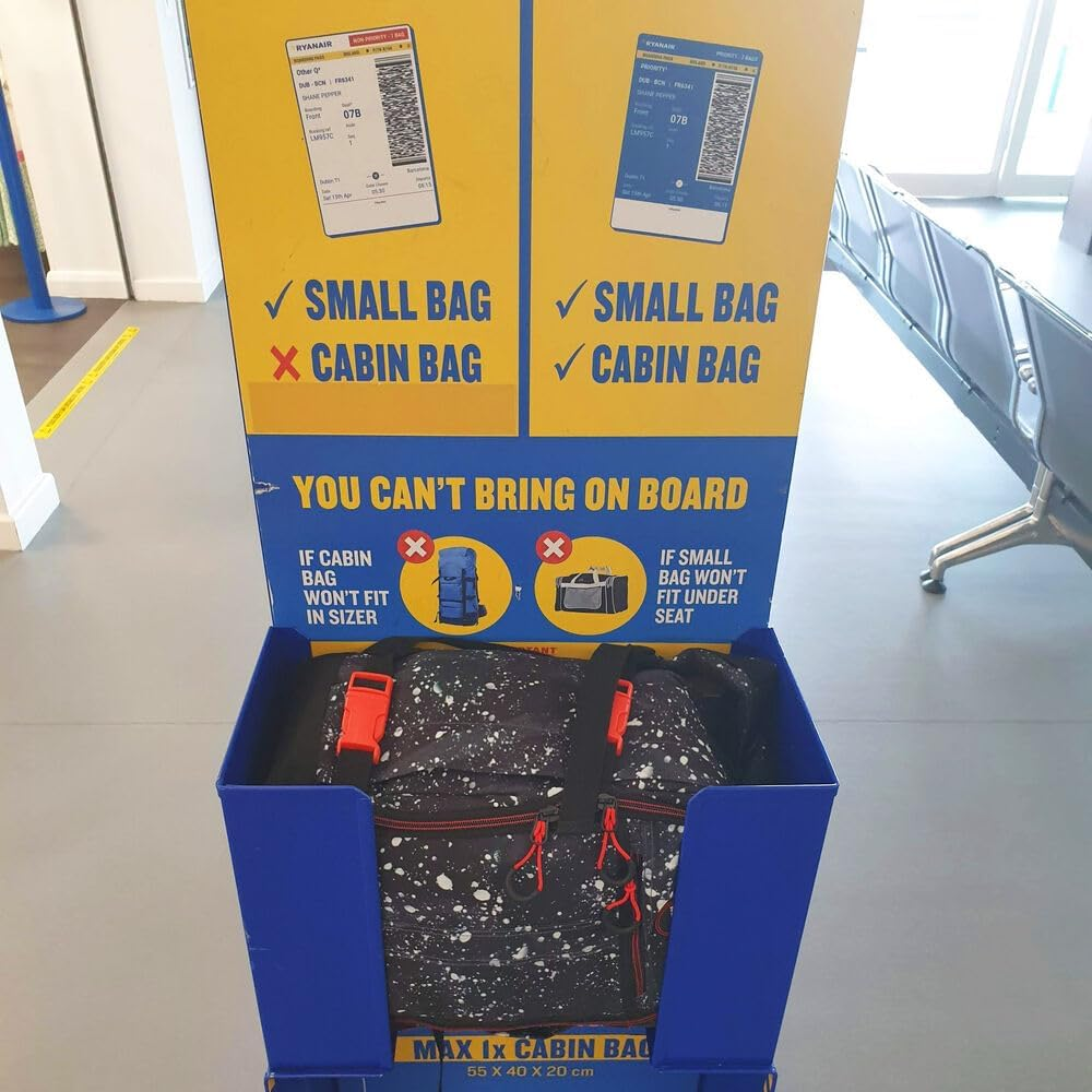 "Ryanair Approved Under seat Hand Luggage Backpack 20L Capacity