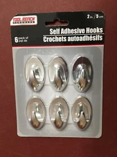 Tool Bench 2" Self Adhesive Hooks in Silver Deco Finish - New