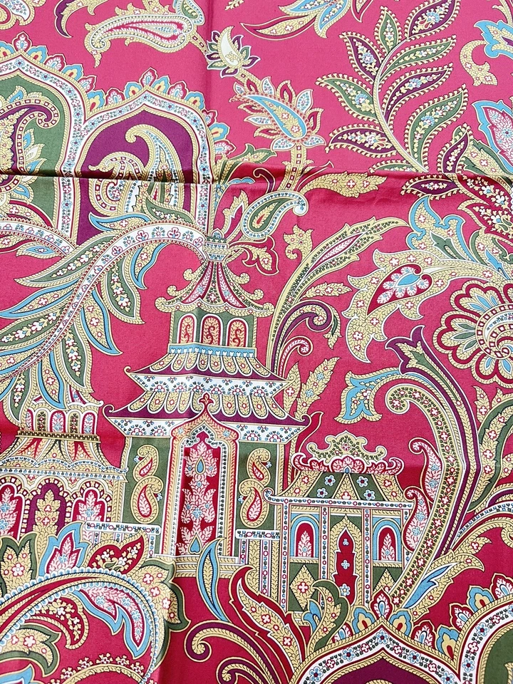 1 pieces- Scalamandre fabrics-  PAGOLA PAISLEY -23" by 27"  - Color Red - Image 3 of 3
