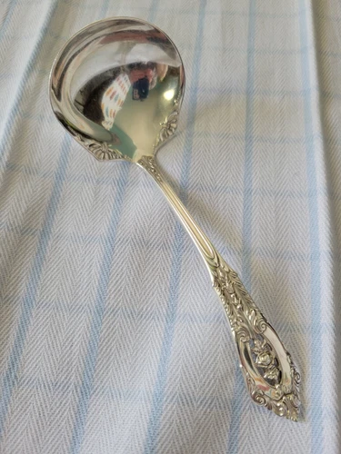 Wallace Rose Point Sterling Creme, Gravy, Sauce Ladle 5 5/8"