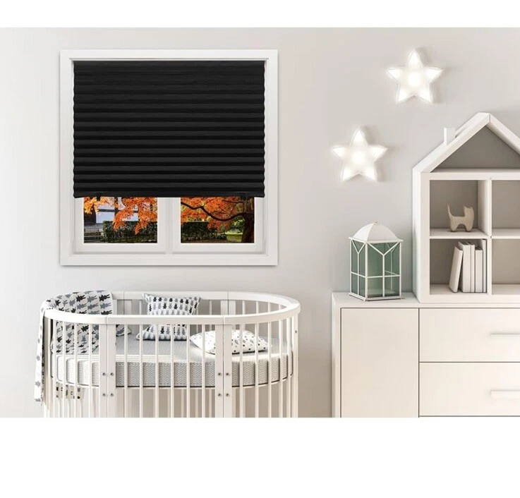 SINGLE Redi Shade Inc 1617201 Original Blackout Pleated Paper 36"W x 72"H Black - Image 3 of 4