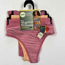 Kindly Yours Womens Thong Underwear Size L 12-14 Seamless 3 Pack Pink Orange