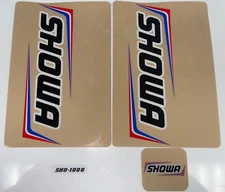 Showa Fork Stickers Decal Shock Suspension Decals Set (Black-Red-Blue)(9x6)