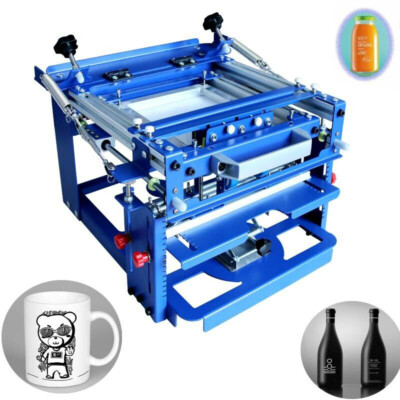 TECHTONGDA  Blue Steel Plate 12x9'' Manual Cylinder Screen Printing Press DIY