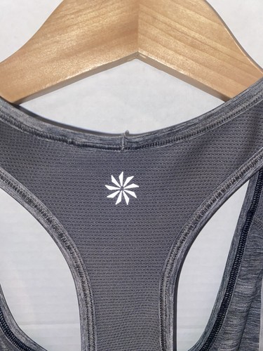 Athleta Tank Top Gr. S Damen grau Forerunner Mesh Reißverschlusstasche Racerback Laufen - Bild 6 von 10
