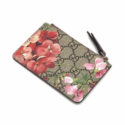 Gucci Blooms Floral Coin Case key case Beige Red GG with key