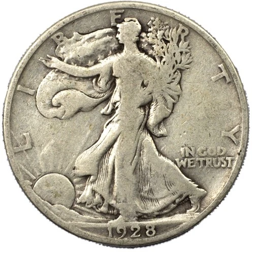 1928-S Walking Liberty Silver Half Dollar 50c Fine FN F+