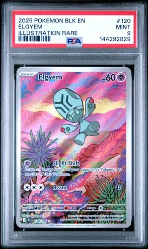 2025 POKEMON BLK EN-BLACK BOLT ILLUSTRATION RARE #120 ELGYEM PSA 9