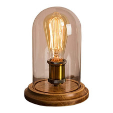 Surpars House Farmhouse Table Lamp Vintage Desk Decor Glass Shade Edison Bulb