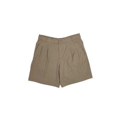 Zanerobe Pleat Flow Shorts beige 34 W leicht gesticktes Logo