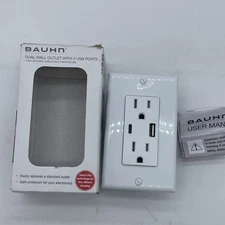 Bain Dual Wall Outlet 2 USB Wall Outlet Receptacle with 4.2 A USB Ports