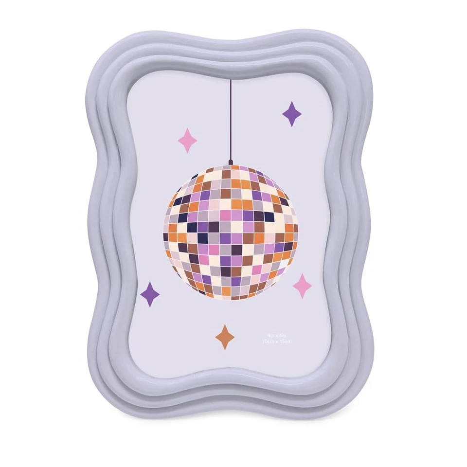 Marco decorativo curvo de lavanda ligera 4x6 para expositor de mesa y pared, decorativo... Foto 2 de 4