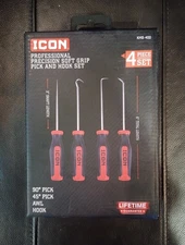 BRAND NEW ICON Professional Mini Soft Grip Pick And Hook Set 4 Pc