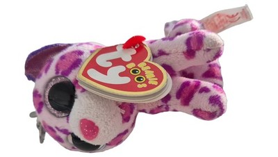 Ty Beanie Boos Schlüsselanhänger Leopard Glitzer Tierdruck Mehrfarbig