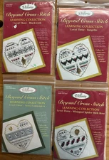 Blackwork, Bargello, Assisi and Spider Rose kits  The Victoria Sampler 4 kits