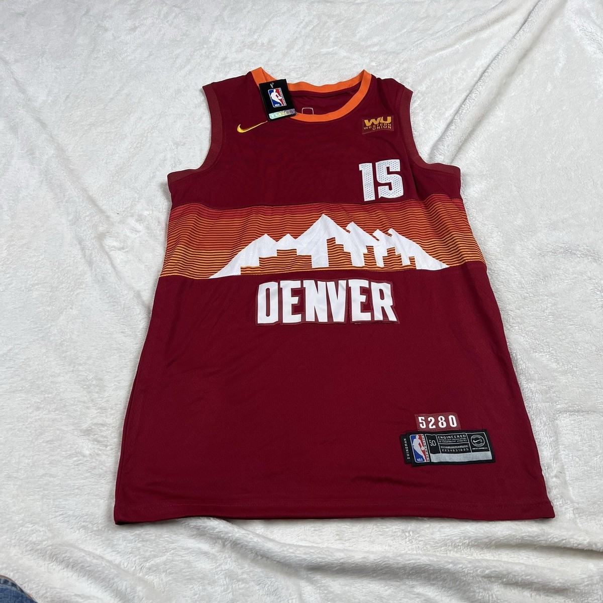 Nikola Jokic Denver Nuggets Jersey Large Red City Edition Adults 50  Authentic