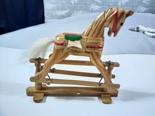 Vintage Handcrafted Painted Wood Glider Rocking Horse Toy apx 6" Estate. As Is