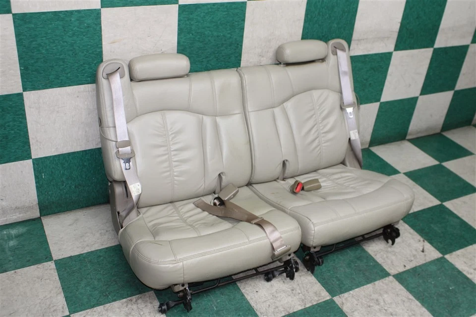*WEAR* 05' TAHOE Rear Beige Leather LH RH Third 3rd Row Removable Seats Pair 2x Foto 3 de 4