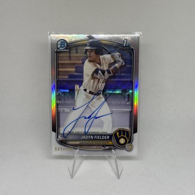 2025 Bowman Jadyn Fielder Chrome Refractor #/499 Auto 1st Bowman Brewers