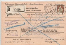 899428) Svizzera n. 104 Helvetia seduta su mandato di entrata R Wädenswil 1923