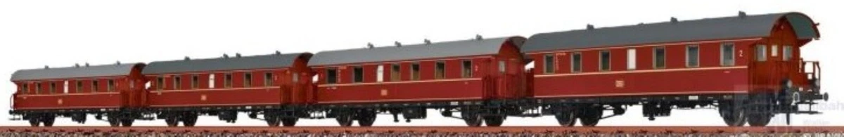Brawa 46785, 4er Set Personenwagen "Donnerbüchsen" der DB, Ep. III, H0, NEU&OVP
