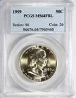 1959 Franklin Half Dollar PCGS MS64 FBL #GA5-68 "Early Certification Number"