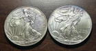 2 Coin Lot  - American Silver Eagles 2011/2012 Uncirculated BU Grade Coins