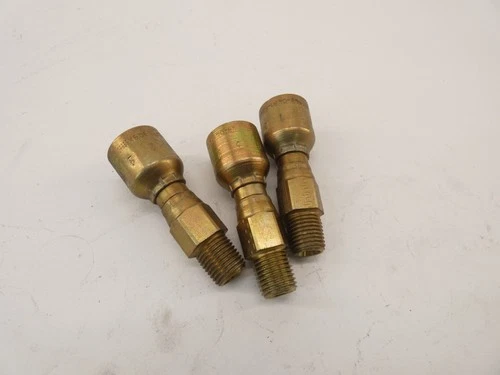 *Lot of 3* Parker 11343-4-4 Hydraulic Hose Fitting