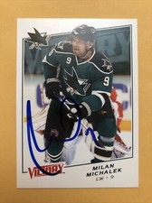 Milan Michalek Signed San Jose Sharks Card