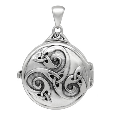 Sterling Silber keltischer Knoten Triskele Wirbel Medaillon von Dryad Design irischer Schmuck
