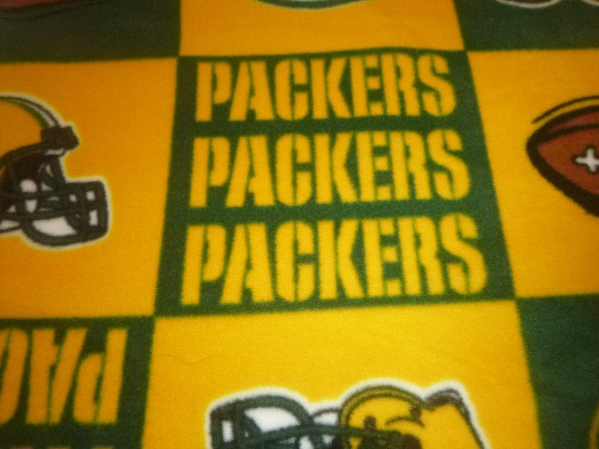 Couverture Polaire Green Bay Packers - 70x59 Pouces - Design Bloc - 2 Couches - Fait Main