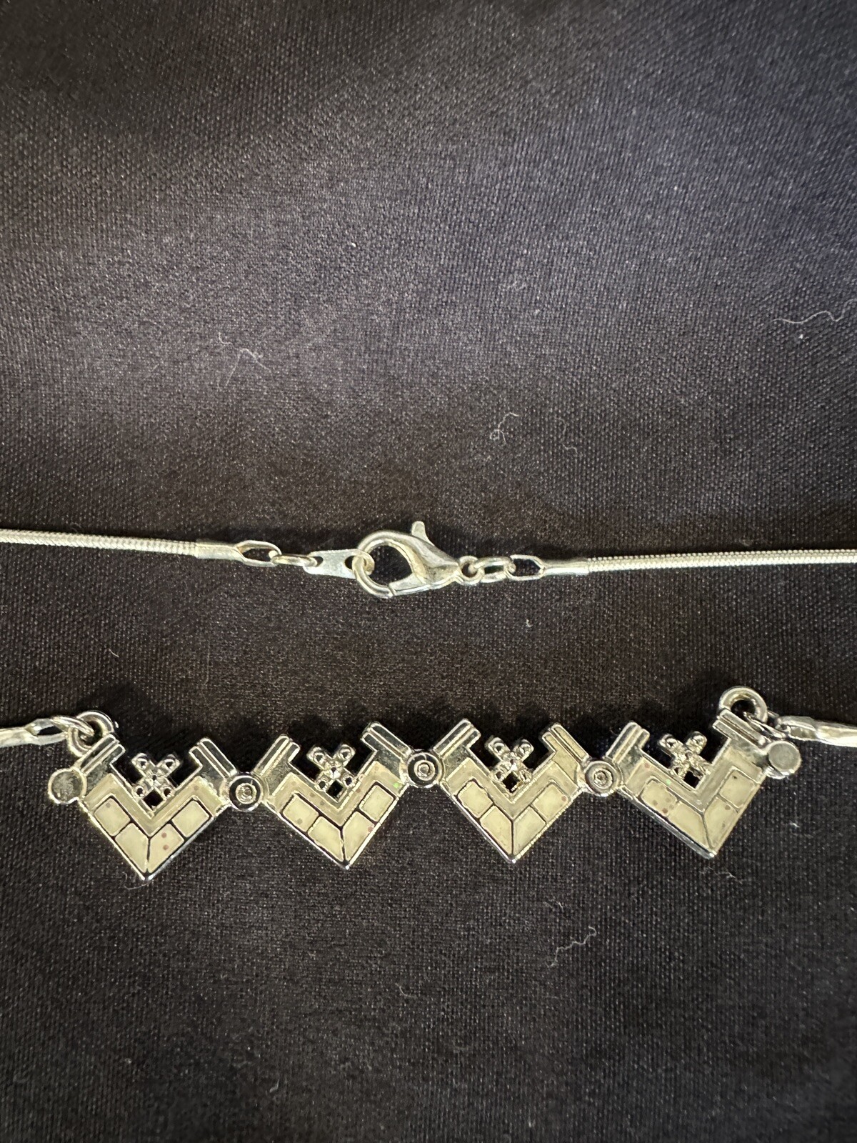 Signed Jerusalem 925 Silver Adjustable Necklace - image 11