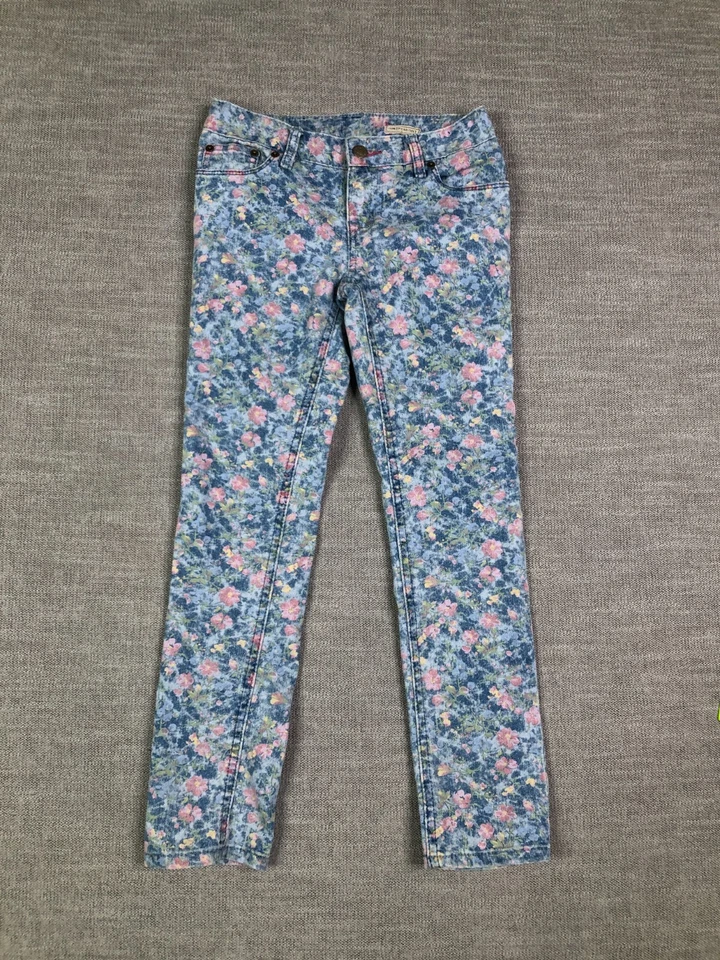 Ralph Lauren Denim Jeans Girls 8 24 Multicolor Floral Bowery Skinny Low Rise - Image 2 of 4