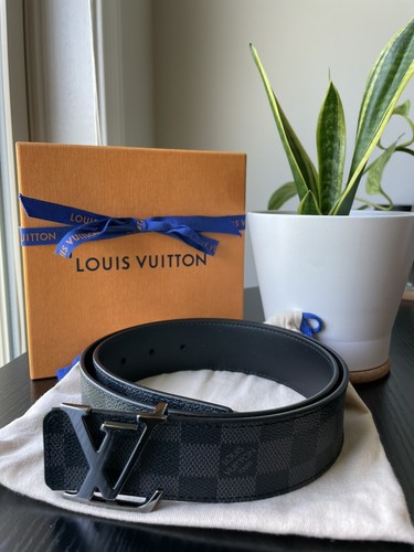 Louis Vuitton Black Damier Graphite 40mm LV initiales Reversible Belt 80|32  | eBay