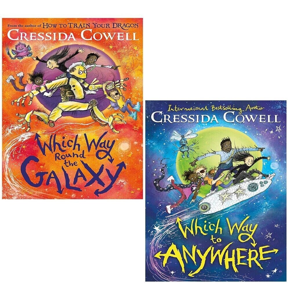 Cressida Cowell 2 Books Collection Set Way to Anywhere,Which Way Round the Galax