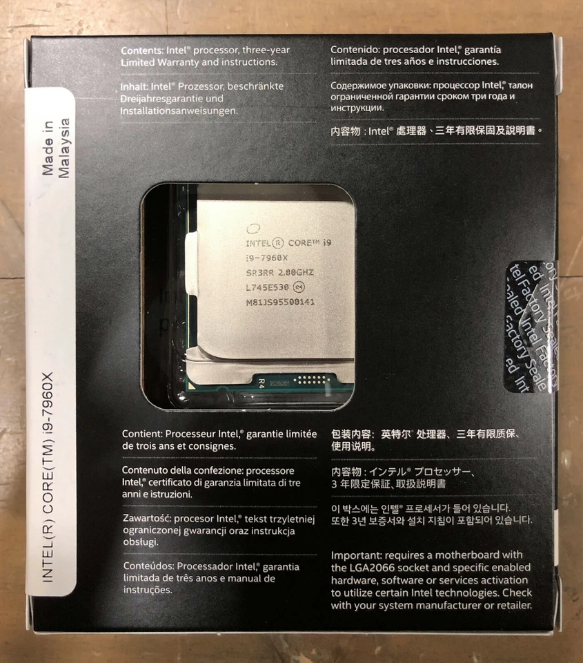 Intel BX80673I97960X SR3RR Core i9-7960X X-series CPU 22M Cache, 4.20 GHz NEW - Image 2 of 2