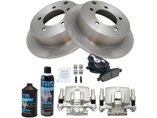 TRQ Rear Brake Pad Rotor Caliper Kit for 2007-2017 Jeep Patriot 68WKDK