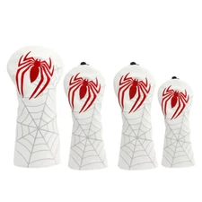 White Golf Spider Web Design Iron Driver Fairway Wood Hybrid Club Headcovers