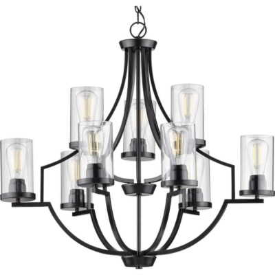 Lassiter Collection 9-Light Matte Black Chandelier Light by Progress Lighting